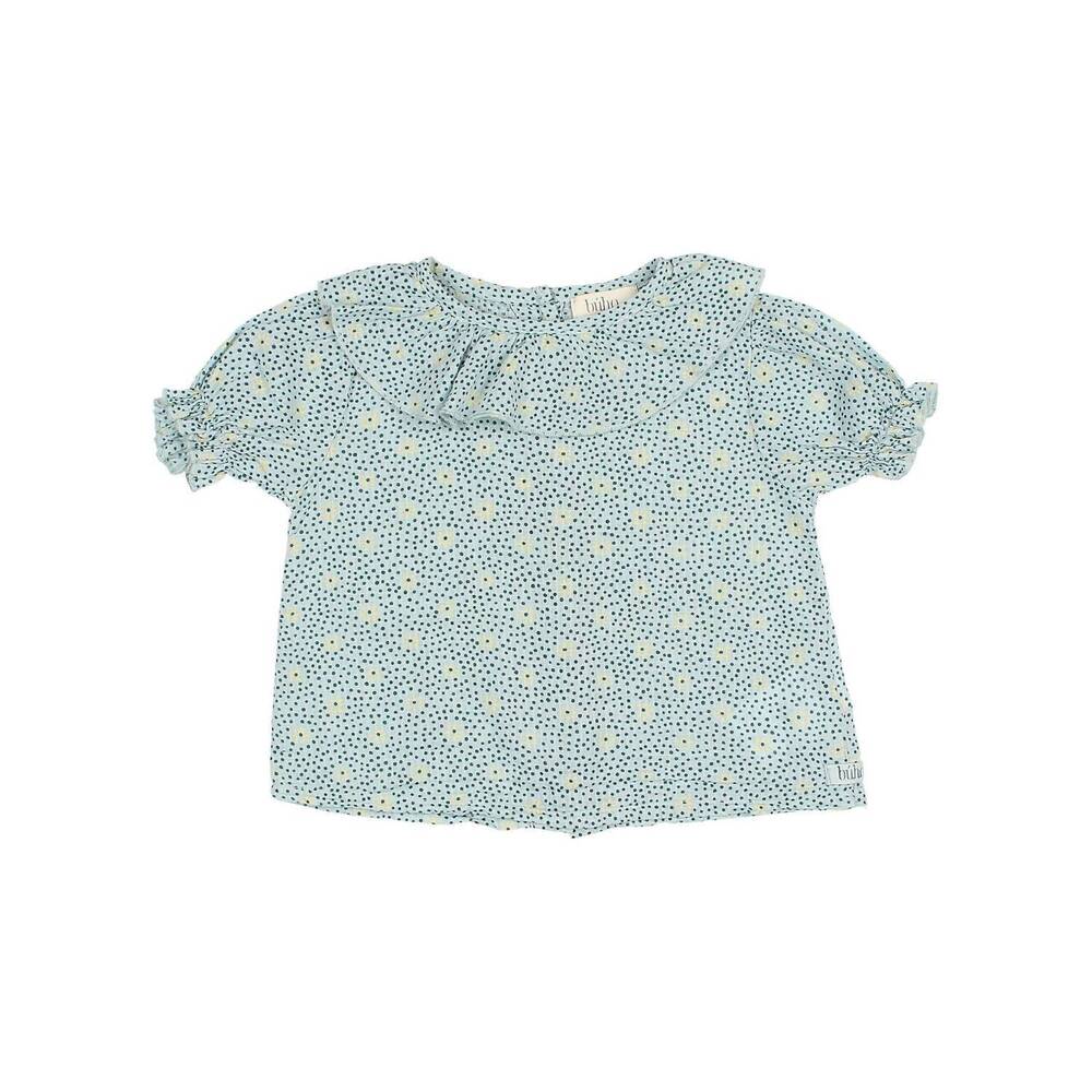 NEW BÚHO kid's flower dots blouse in almond